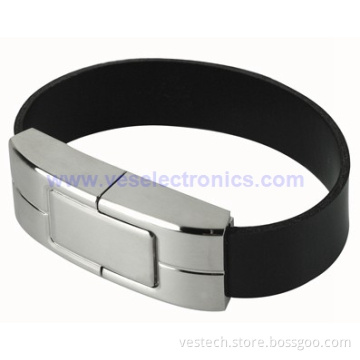 8GB Metal Wristband USB Drive, Leather USB Flash, Bracelet Leather USB Memory